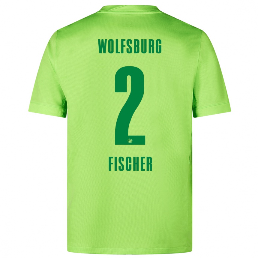 Kids Football Kilian Fischer #2 Fluorescent Green Home Jersey 2024/25 T-Shirt