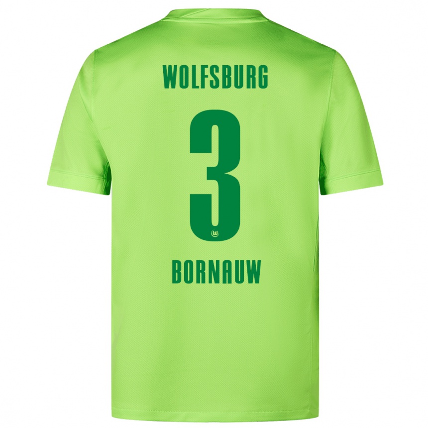 Kids Football Sebastiaan Bornauw #3 Fluorescent Green Home Jersey 2024/25 T-Shirt