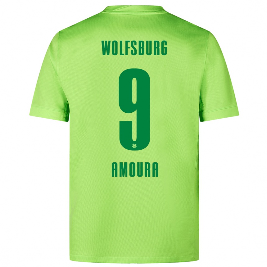 Kids Football Mohamed Amoura #9 Fluorescent Green Home Jersey 2024/25 T-Shirt