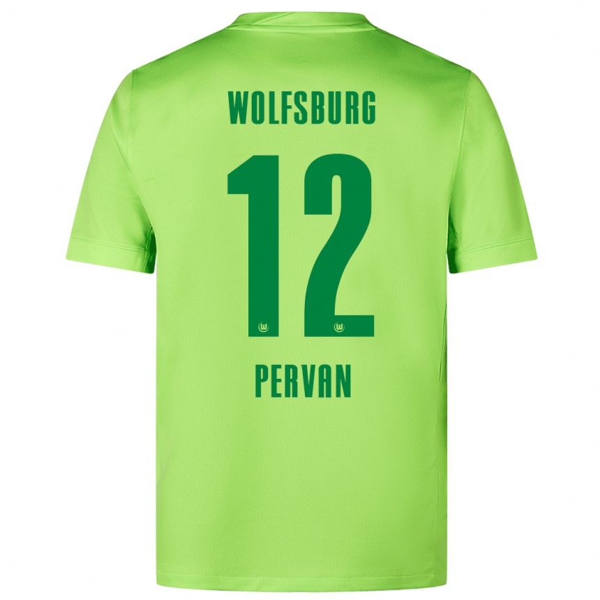 Kids Football Pavao Pervan #12 Fluorescent Green Home Jersey 2024/25 T-Shirt