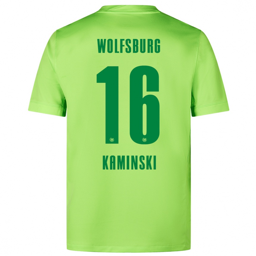 Kids Football Jakub Kaminski #16 Fluorescent Green Home Jersey 2024/25 T-Shirt