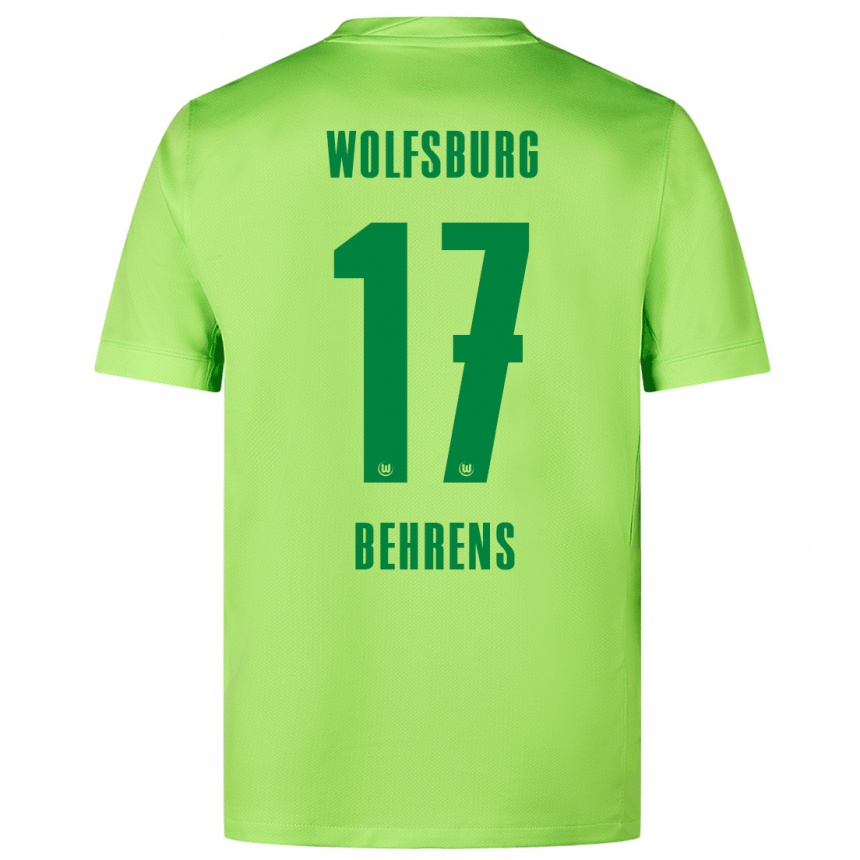 Kids Football Kevin Behrens #17 Fluorescent Green Home Jersey 2024/25 T-Shirt