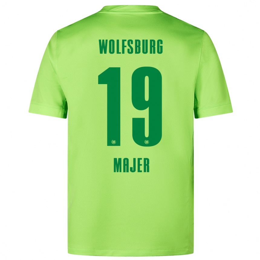 Kids Football Lovro Majer #19 Fluorescent Green Home Jersey 2024/25 T-Shirt