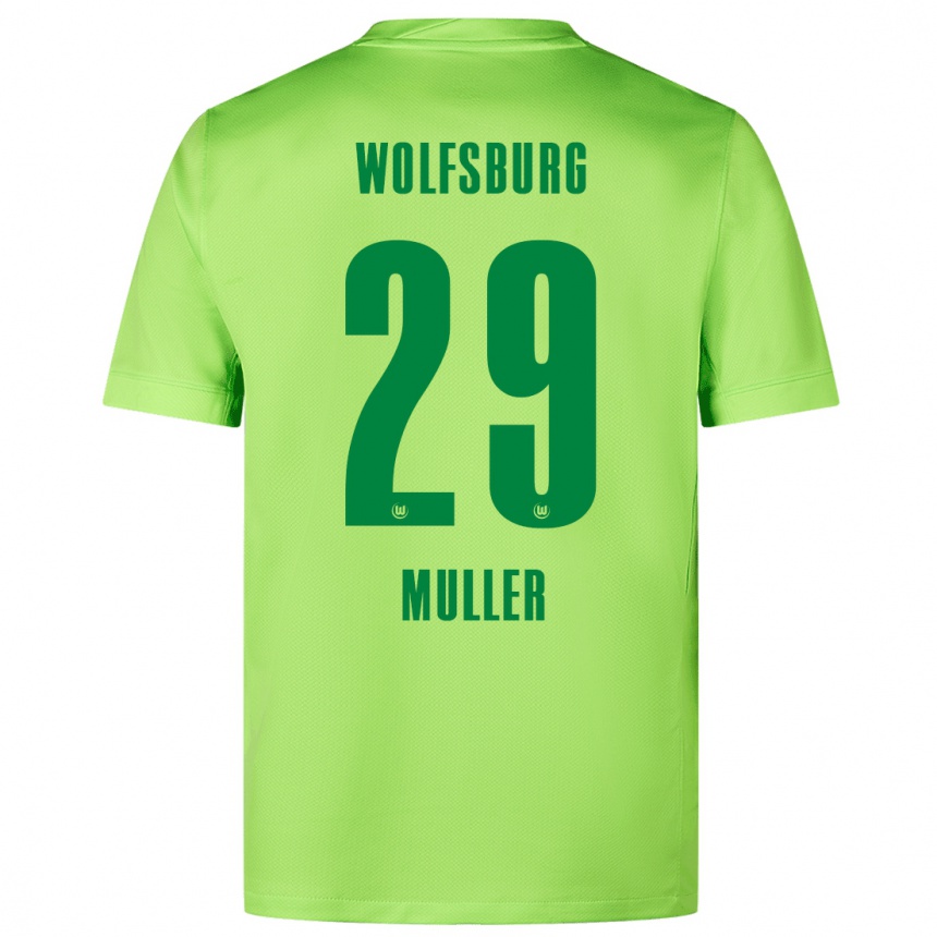 Kids Football Marius Müller #29 Fluorescent Green Home Jersey 2024/25 T-Shirt