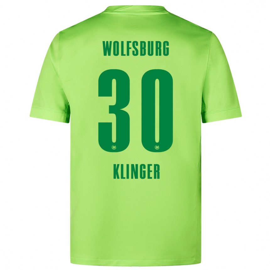 Kids Football Niklas Klinger #30 Fluorescent Green Home Jersey 2024/25 T-Shirt