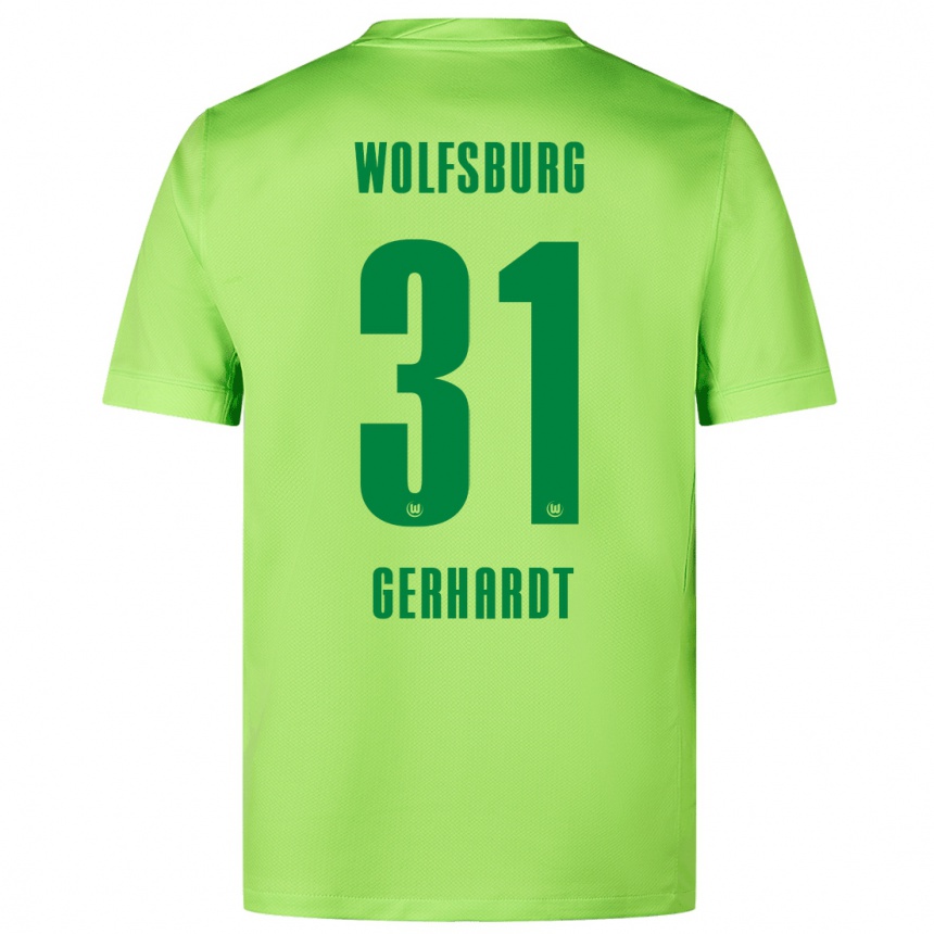 Kids Football Yannick Gerhardt #31 Fluorescent Green Home Jersey 2024/25 T-Shirt