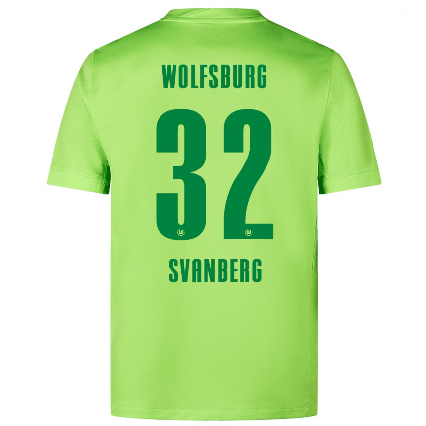 Kids Football Mattias Svanberg #32 Fluorescent Green Home Jersey 2024/25 T-Shirt