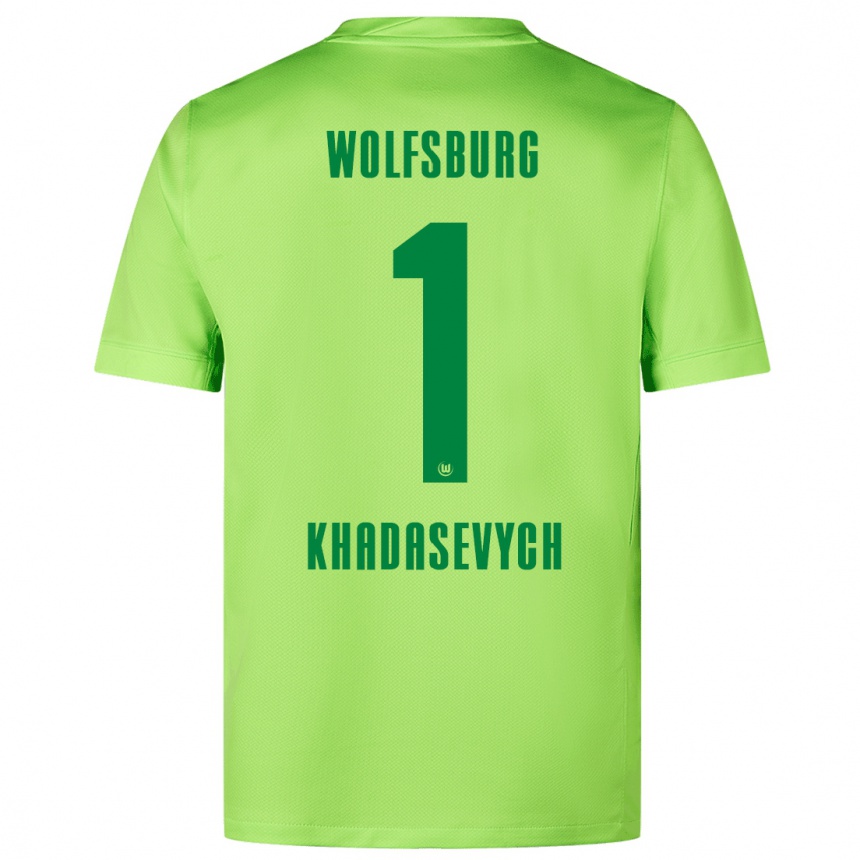 Kids Football Kyrylo Khadasevych #1 Fluorescent Green Home Jersey 2024/25 T-Shirt