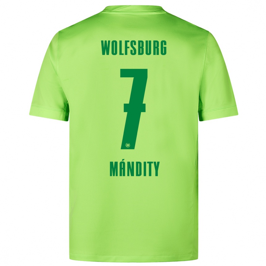 Kids Football Márkó Mándity #7 Fluorescent Green Home Jersey 2024/25 T-Shirt