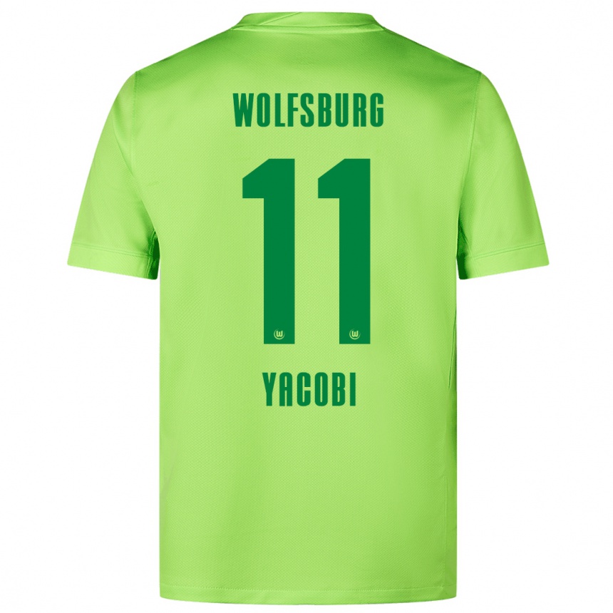 Kids Football Nilas Yacobi #11 Fluorescent Green Home Jersey 2024/25 T-Shirt