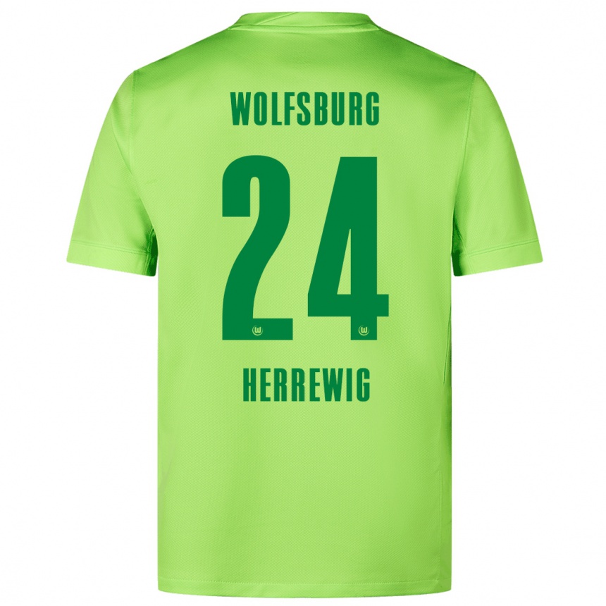 Kids Football Max Herrewig #24 Fluorescent Green Home Jersey 2024/25 T-Shirt