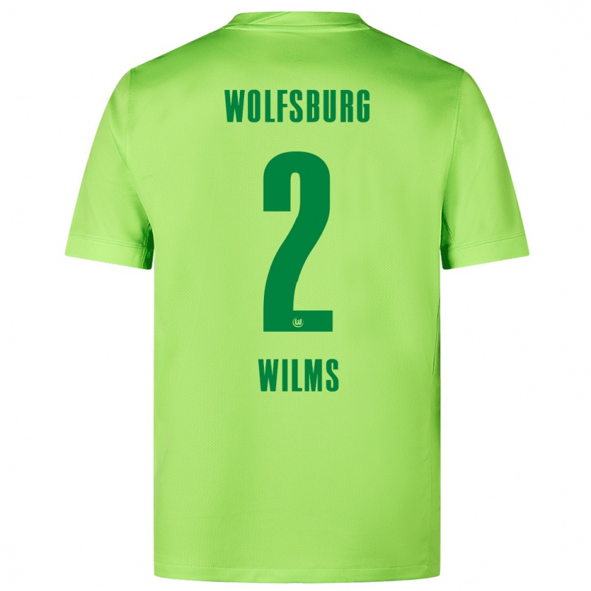 Kids Football Lynn Wilms #2 Fluorescent Green Home Jersey 2024/25 T-Shirt