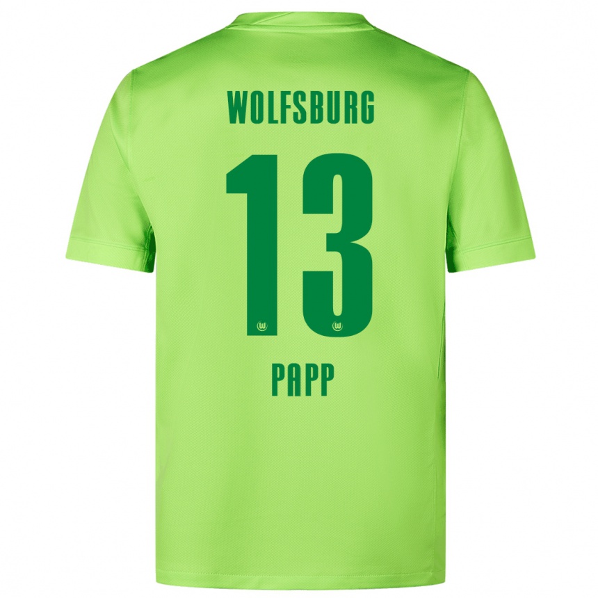 Kids Football Luca Papp #13 Fluorescent Green Home Jersey 2024/25 T-Shirt