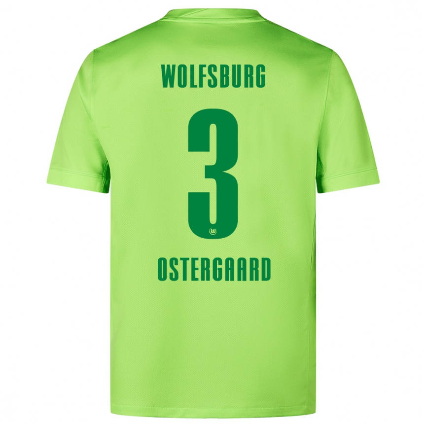 Kids Football Christian Östergaard #3 Fluorescent Green Home Jersey 2024/25 T-Shirt