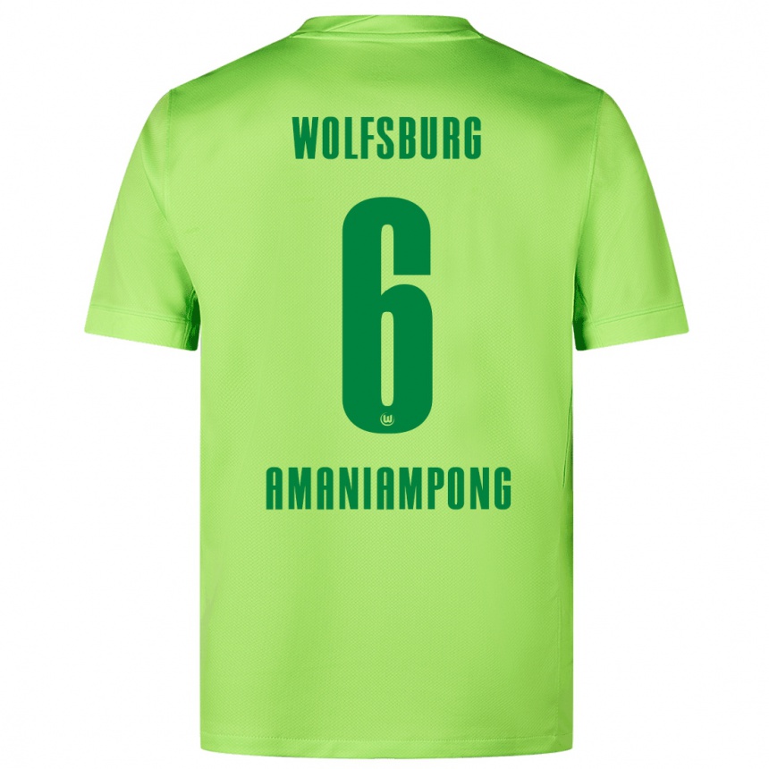 Kids Football Marces Amaniampong #6 Fluorescent Green Home Jersey 2024/25 T-Shirt