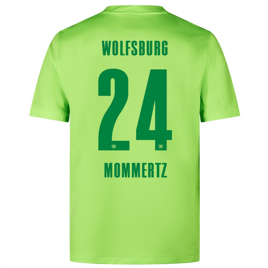 Kids Football Benjamin Mommertz #24 Fluorescent Green Home Jersey 2024/25 T-Shirt