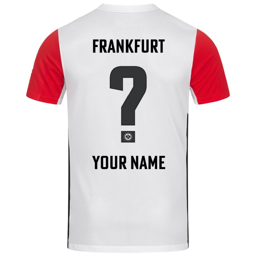 Kids Football Your Name #0 White Red Home Jersey 2024/25 T-Shirt