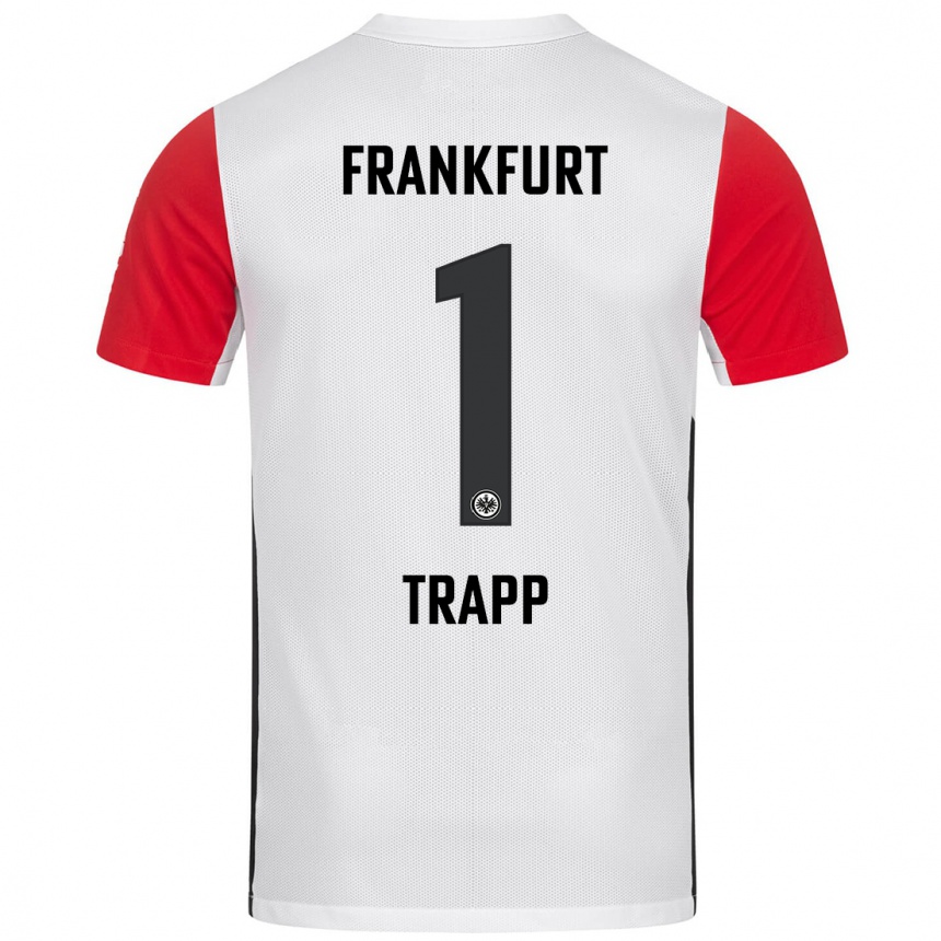 Kids Football Kevin Trapp #1 White Red Home Jersey 2024/25 T-Shirt