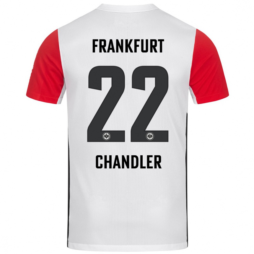 Kids Football Timothy Chandler #22 White Red Home Jersey 2024/25 T-Shirt