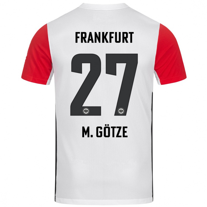 Kids Football Mario Götze #27 White Red Home Jersey 2024/25 T-Shirt