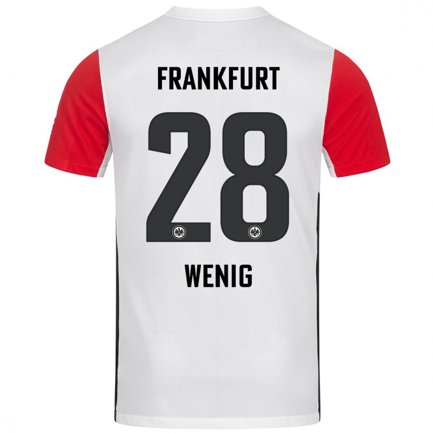 Kids Football Marcel Wenig #28 White Red Home Jersey 2024/25 T-Shirt