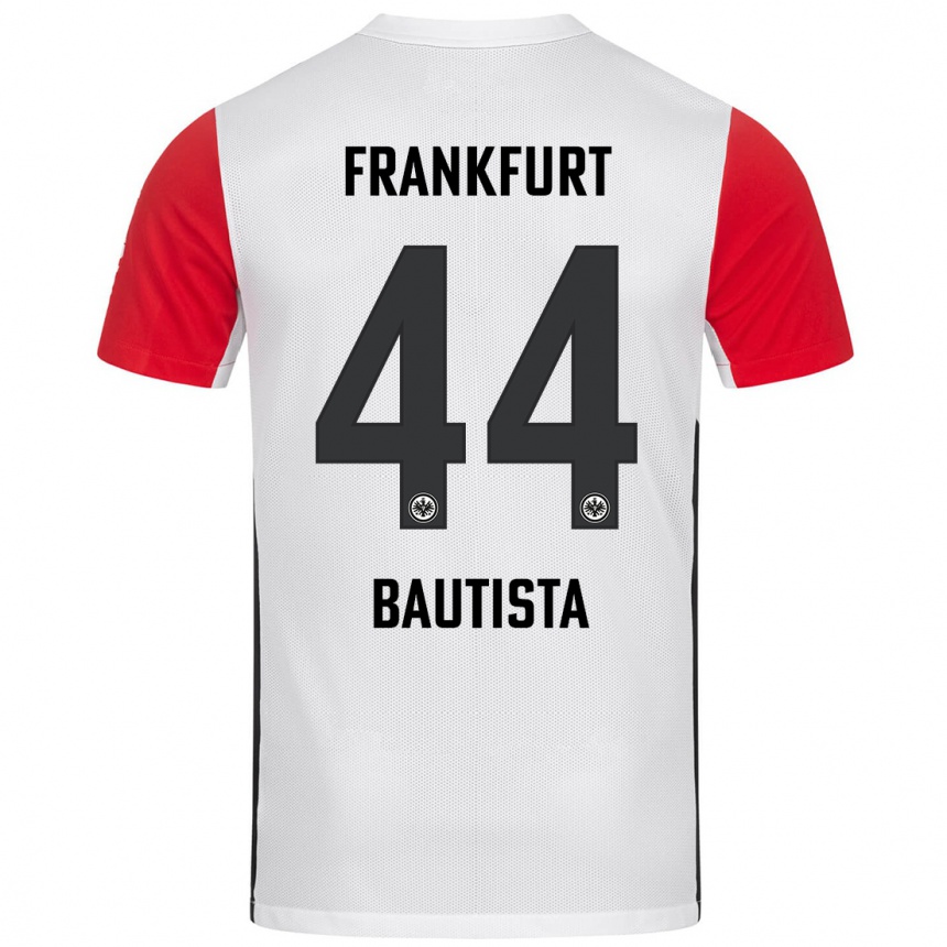 Kids Football Davis Bautista #44 White Red Home Jersey 2024/25 T-Shirt