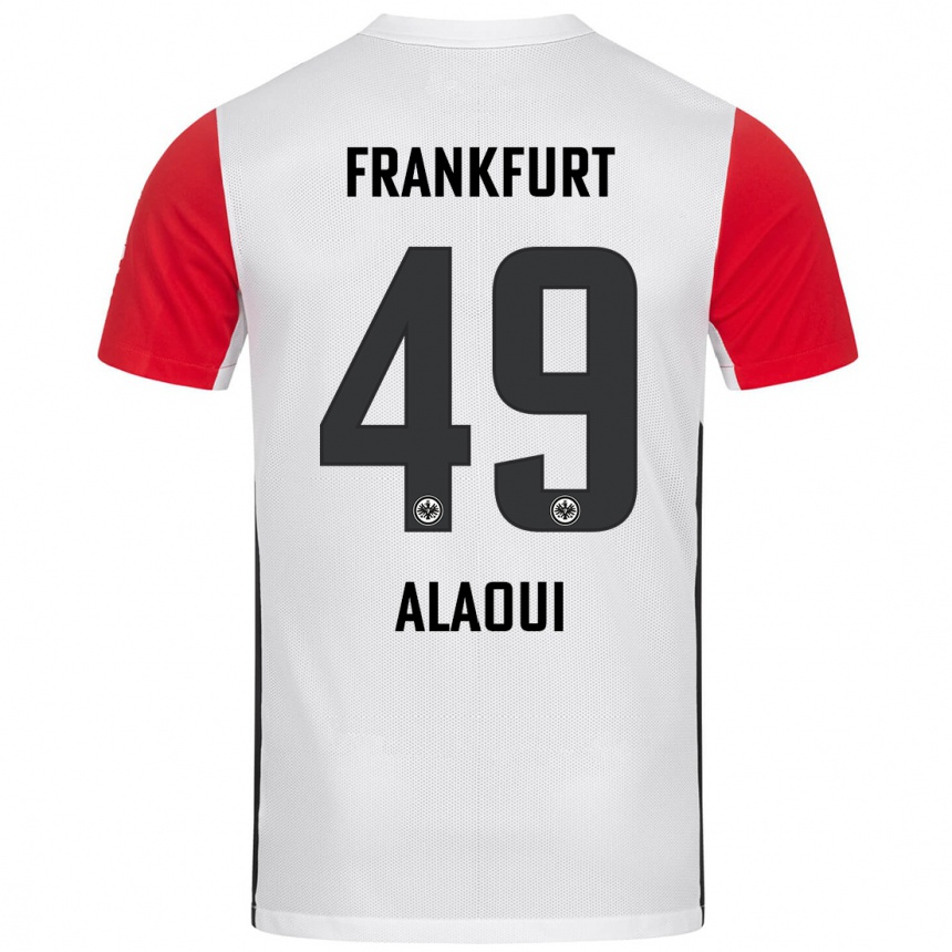 Kids Football Anas Alaoui #49 White Red Home Jersey 2024/25 T-Shirt