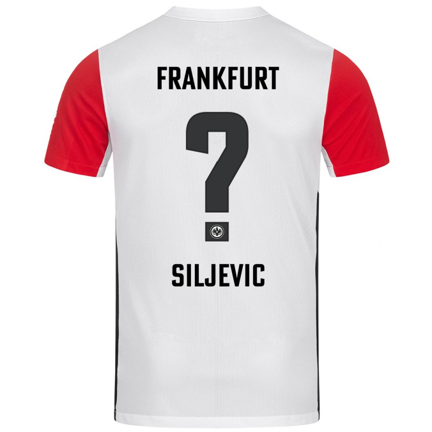 Kids Football Amil Siljevic #0 White Red Home Jersey 2024/25 T-Shirt