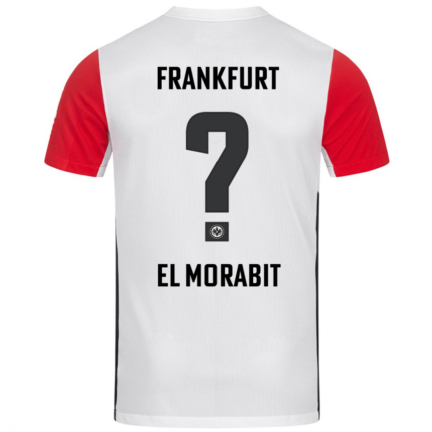 Kids Football Anas El Morabit #0 White Red Home Jersey 2024/25 T-Shirt