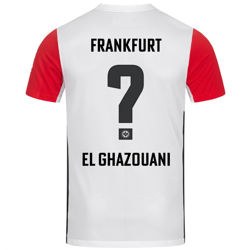 Kids Football Mohamed El Ghazouani #0 White Red Home Jersey 2024/25 T-Shirt