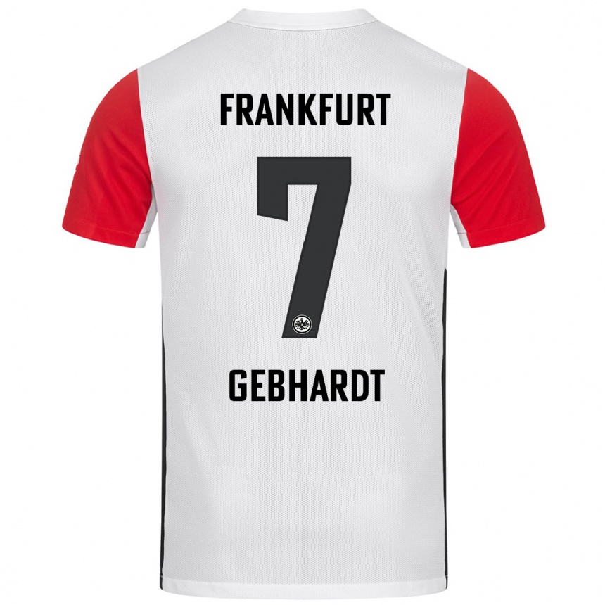 Kids Football Luca Gebhardt #7 White Red Home Jersey 2024/25 T-Shirt