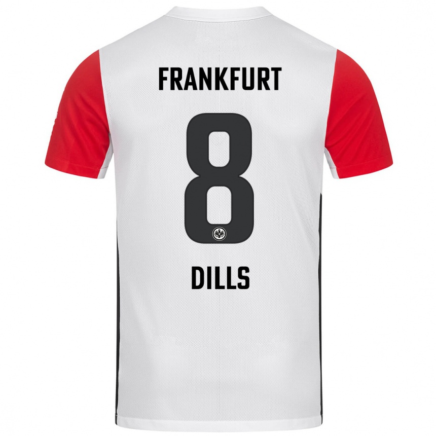 Kids Football Marvin Dills #8 White Red Home Jersey 2024/25 T-Shirt