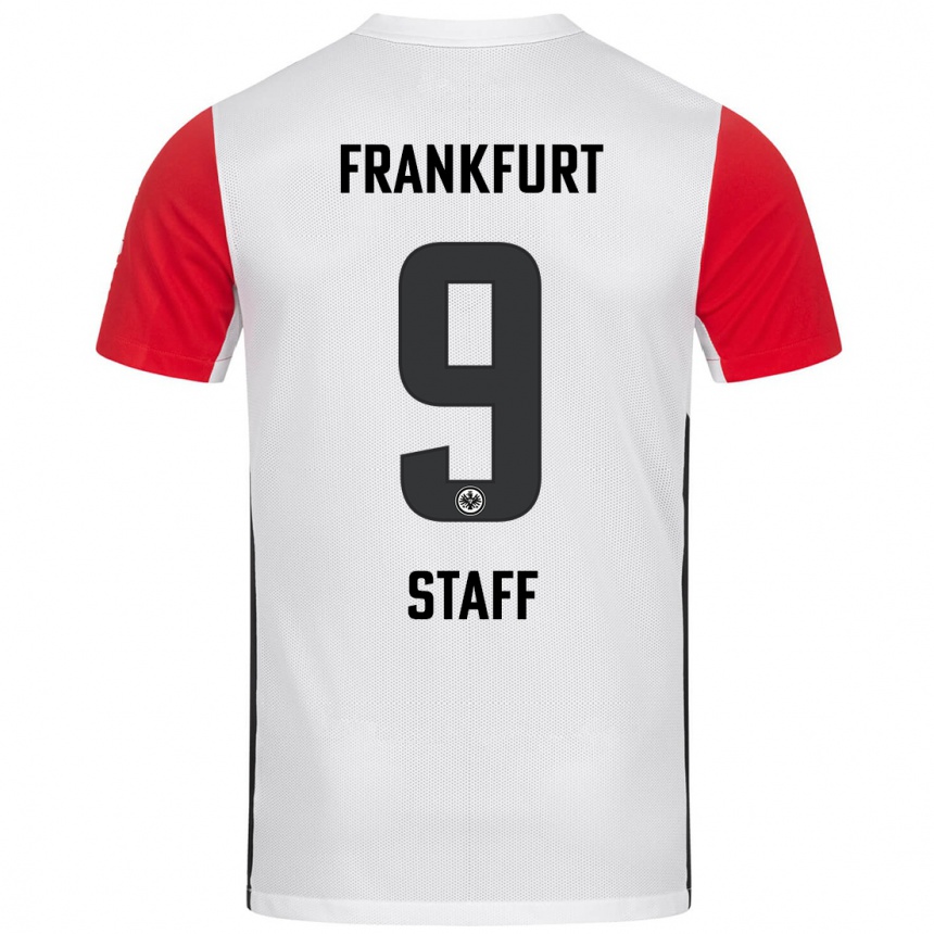 Kids Football Alexander Staff #9 White Red Home Jersey 2024/25 T-Shirt