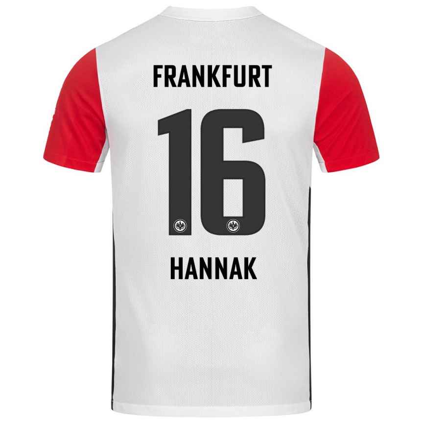 Kids Football Tim Hannak #16 White Red Home Jersey 2024/25 T-Shirt