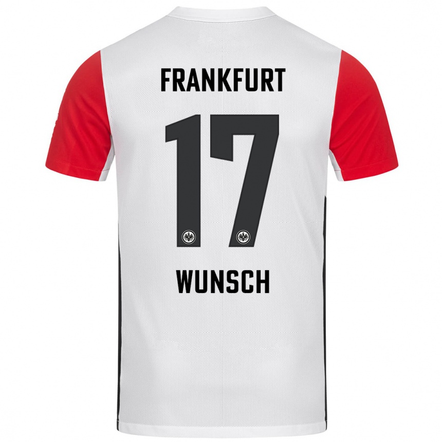 Kids Football Paul Wünsch #17 White Red Home Jersey 2024/25 T-Shirt