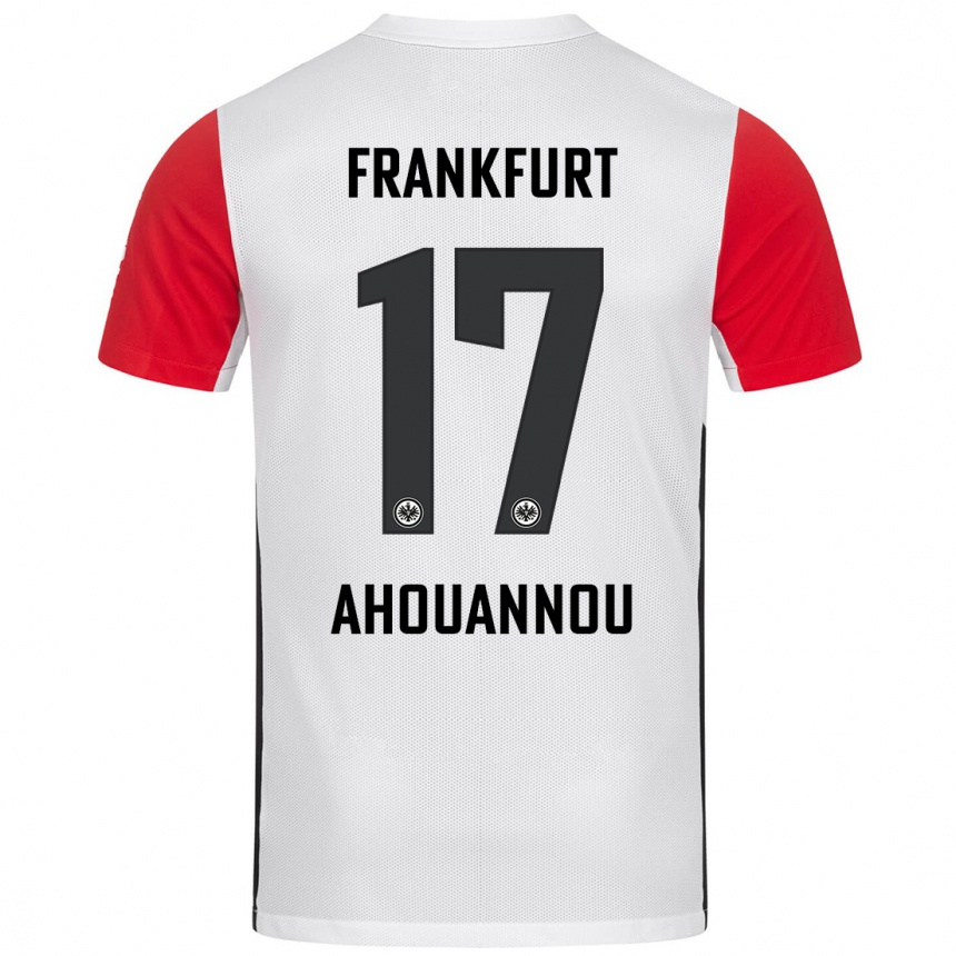 Kids Football Yannis Ahouannou #17 White Red Home Jersey 2024/25 T-Shirt