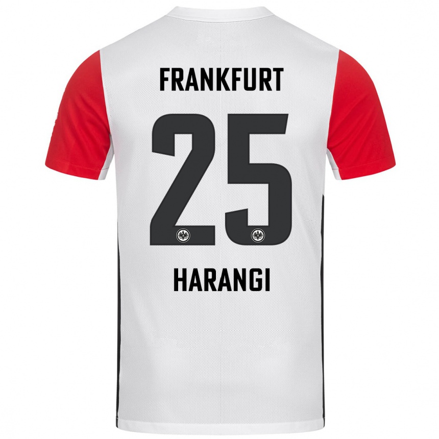 Kids Football Aiden Harangi #25 White Red Home Jersey 2024/25 T-Shirt