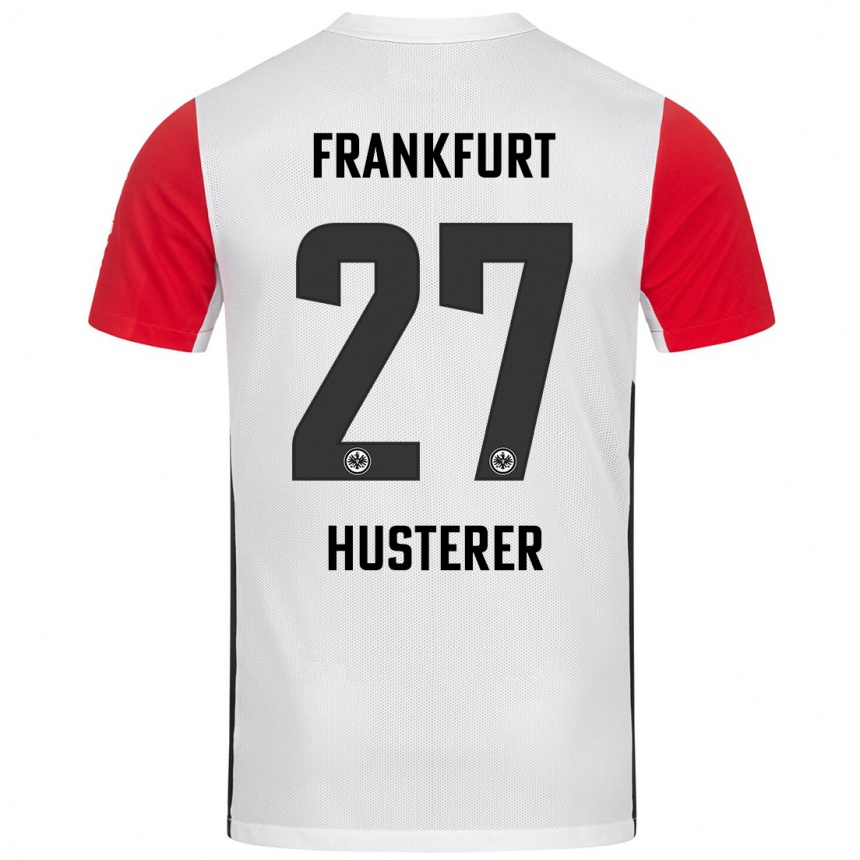 Kids Football Lean Husterer #27 White Red Home Jersey 2024/25 T-Shirt