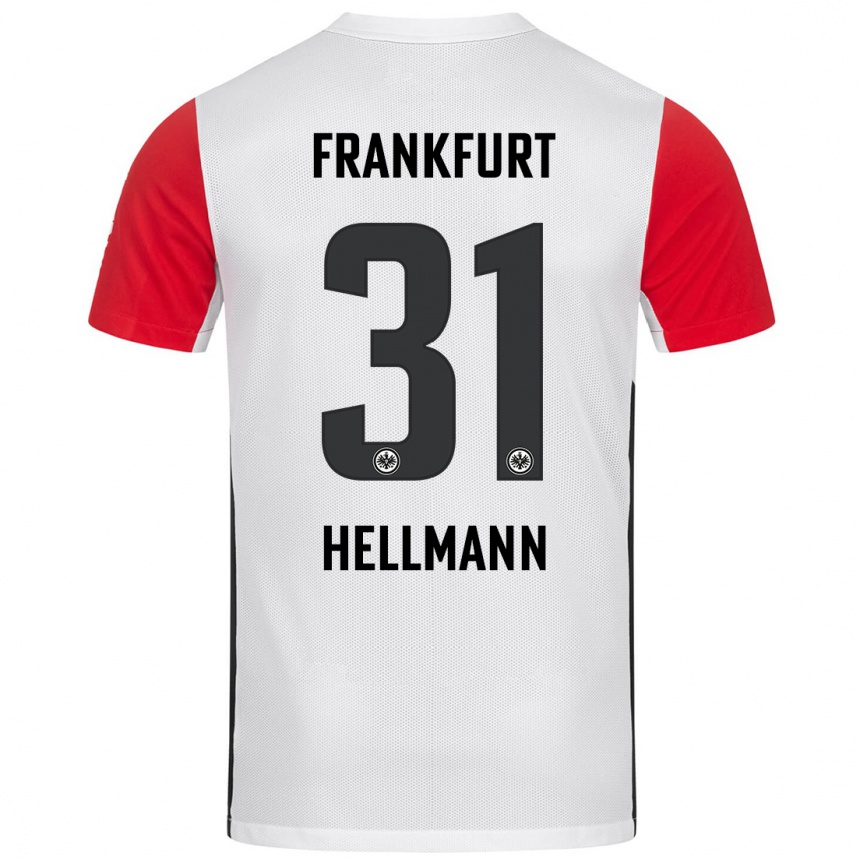 Kids Football Melvin Hellmann #31 White Red Home Jersey 2024/25 T-Shirt