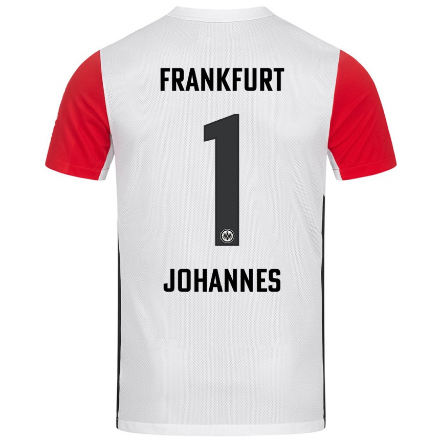 Kids Football Stina Johannes #1 White Red Home Jersey 2024/25 T-Shirt