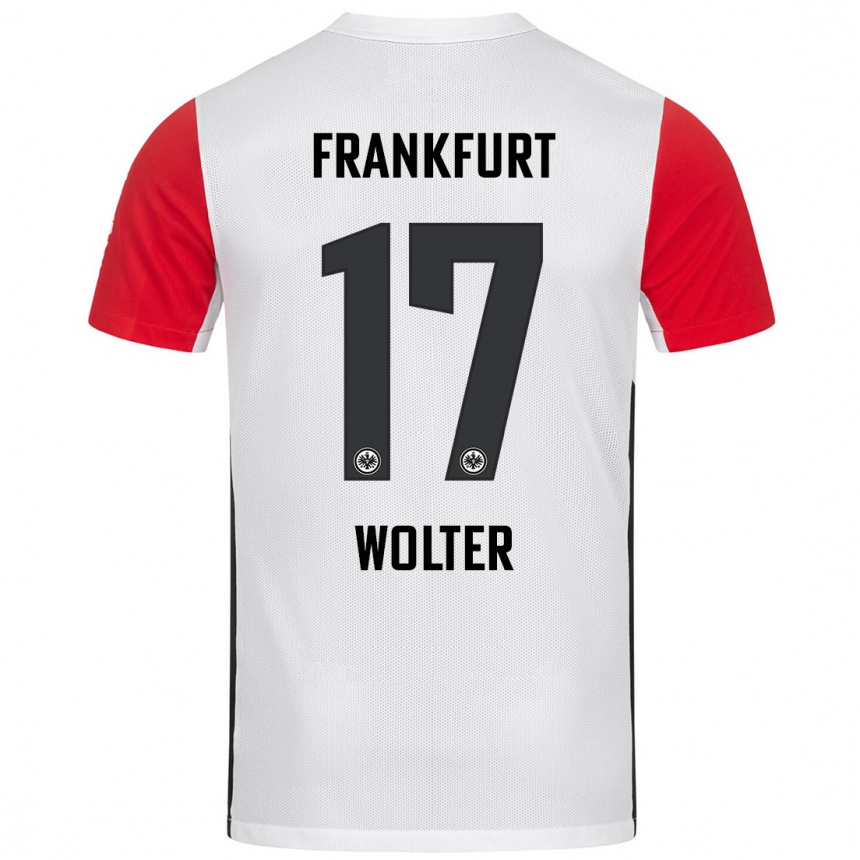 Kids Football Pia-Sophie Wolter #17 White Red Home Jersey 2024/25 T-Shirt