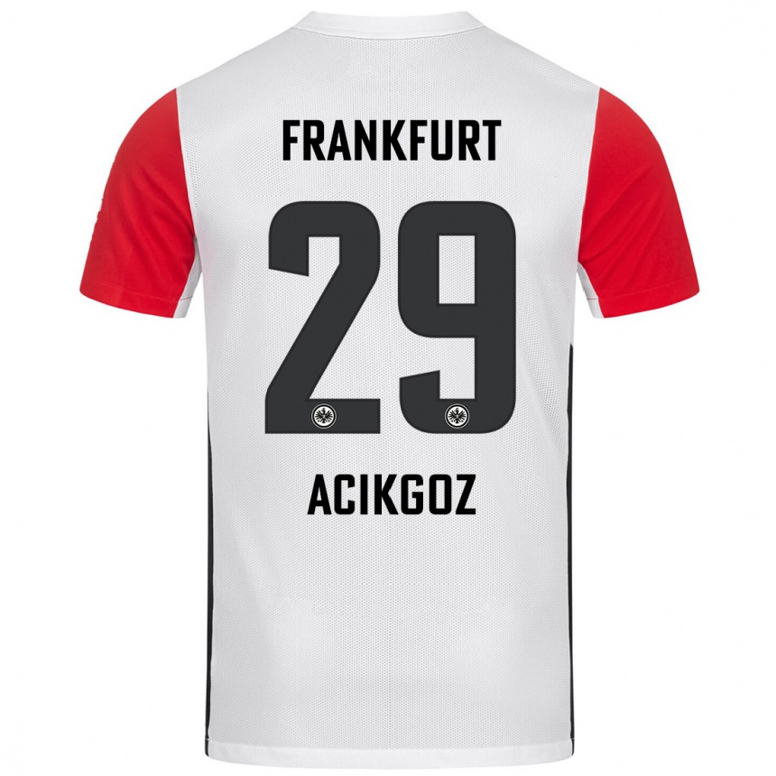 Kids Football Dilara Acikgoz #29 White Red Home Jersey 2024/25 T-Shirt