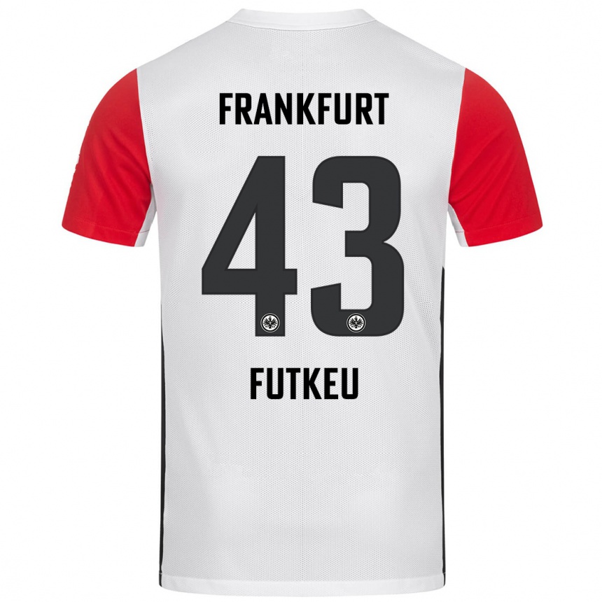 Kids Football Noel Futkeu #43 White Red Home Jersey 2024/25 T-Shirt