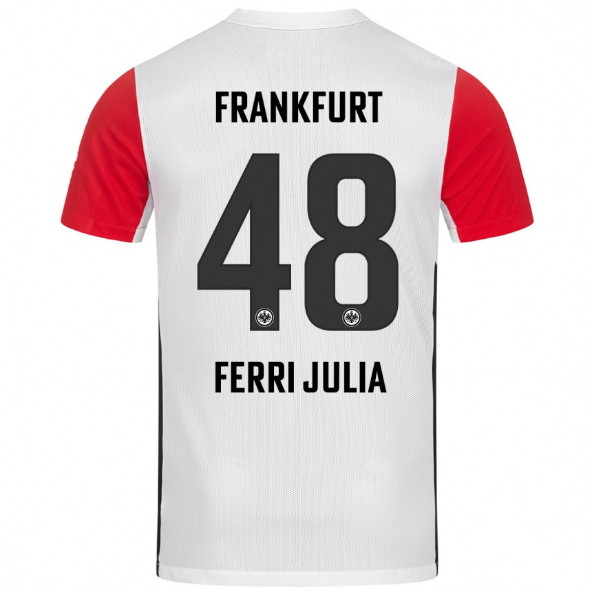 Kids Football Nacho Ferri #48 White Red Home Jersey 2024/25 T-Shirt