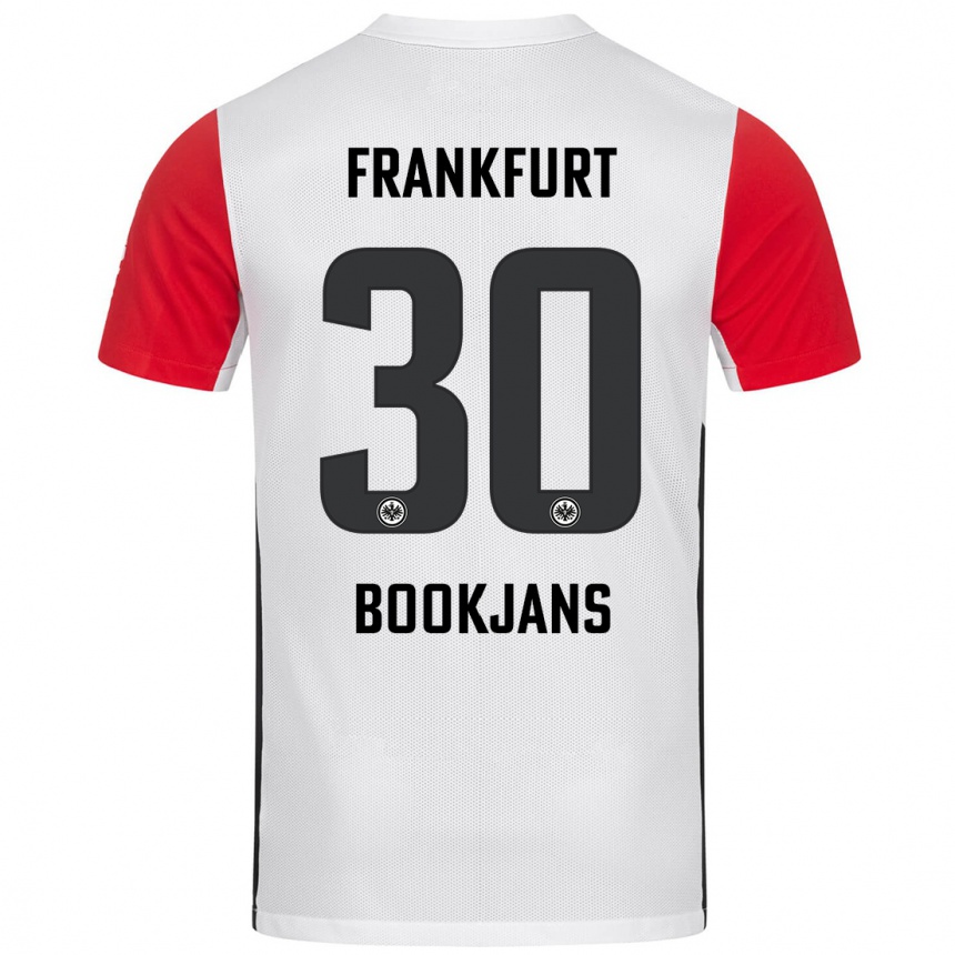 Kids Football Jakob Bookjans #30 White Red Home Jersey 2024/25 T-Shirt