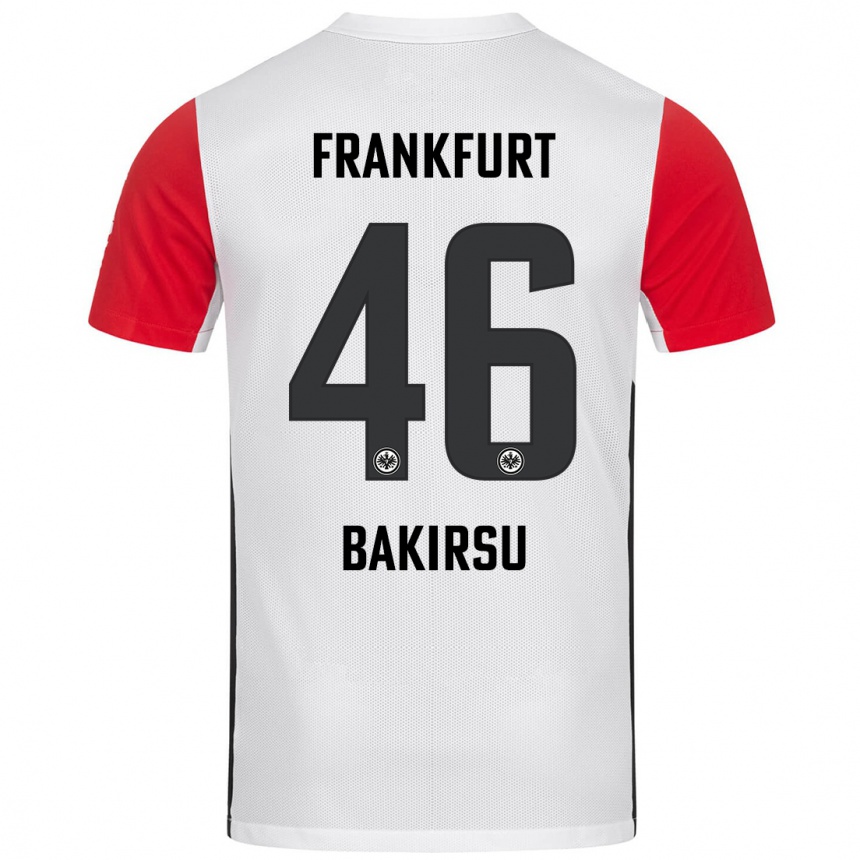 Kids Football Hüseyin Bakirsu #46 White Red Home Jersey 2024/25 T-Shirt