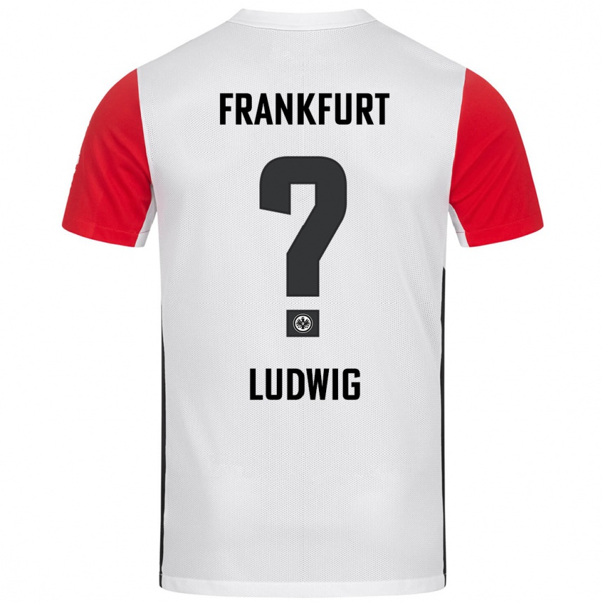 Kids Football Finn Ludwig #0 White Red Home Jersey 2024/25 T-Shirt