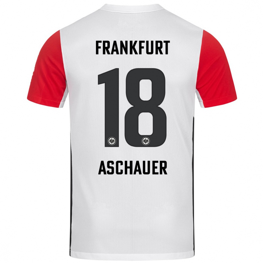 Kids Football Verena Aschauer Hanshaw #18 White Red Home Jersey 2024/25 T-Shirt