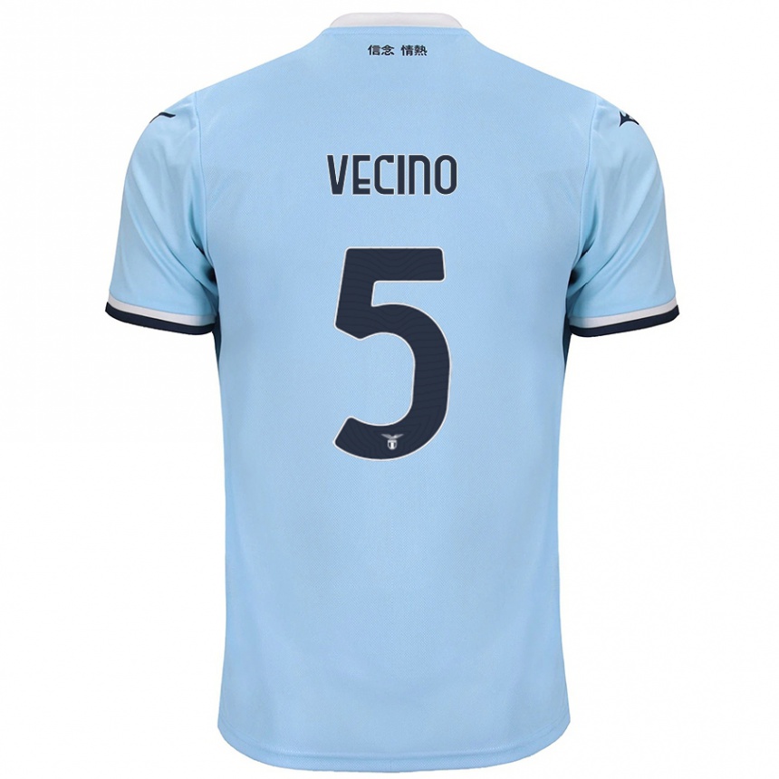 Kids Football Matías Vecino #5 Blue Home Jersey 2024/25 T-Shirt