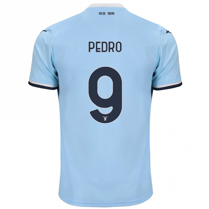 Kids Football Pedro #9 Blue Home Jersey 2024/25 T-Shirt